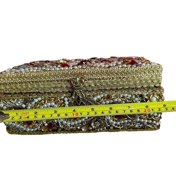 Beaded Jewelry Box One of a Kind Retro Glam Maximalism - Picture 6 of 8